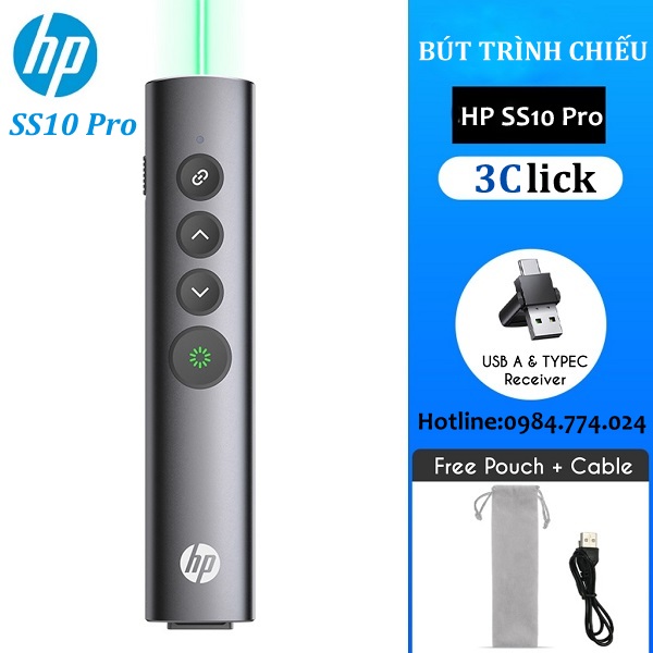 Bút trình chiếu slide HP SS10 Pro-Tia laser màu xanh